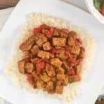 Curried Pork over Couscous Cauliflower mykitchenserenity