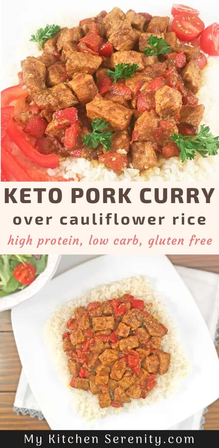 Keto Pork Curry over Cauliflower Rice My Kitchen Serenity