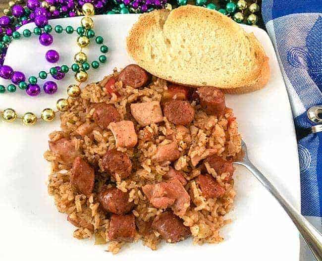 One Pot Sausage, Shrimp and Rice - Sweet Savory and Steph