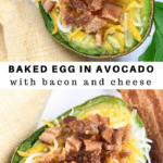 baked egg in avocado
