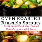 oven roasted brussels sprouts in cast iron skillet