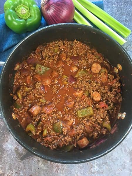 cooked low carb keto chili
