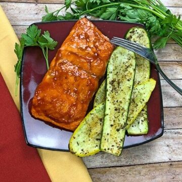 grilled zucchini and salmon