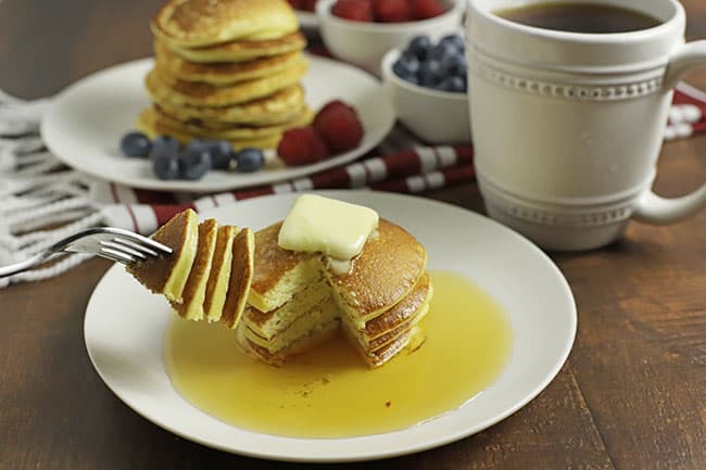 keto pancakes on white plate