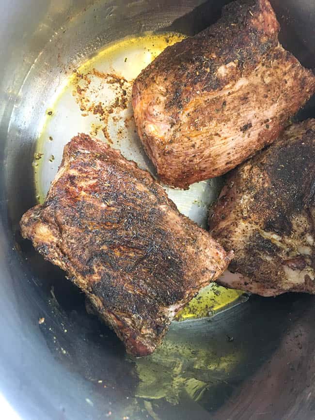 seared pork