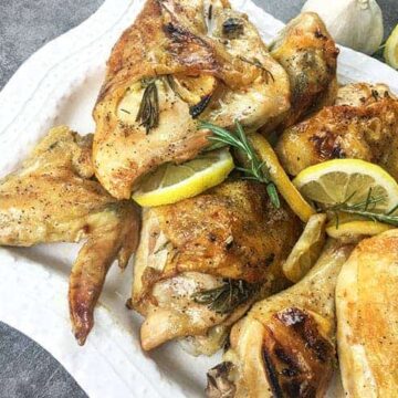 baked chicken on platter