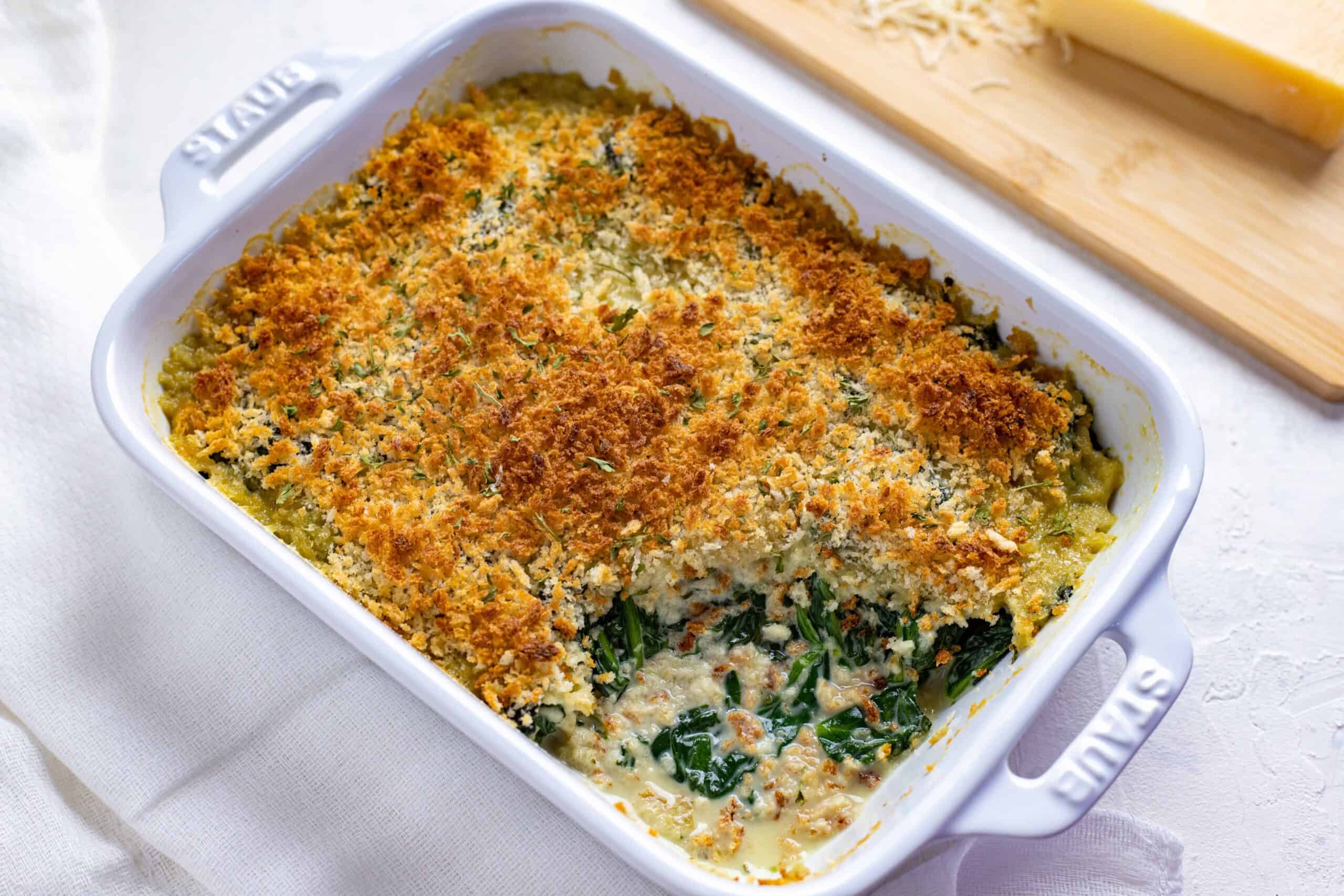 Easy and Delicious Spinach Parmesan Casserole - My Kitchen Serenity