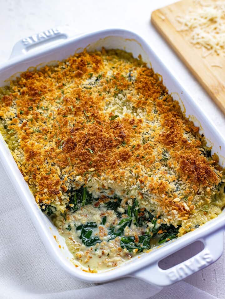 Easy and Delicious Spinach Parmesan Casserole - My Kitchen Serenity