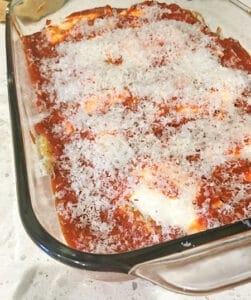 top with fresh parmesan cheese