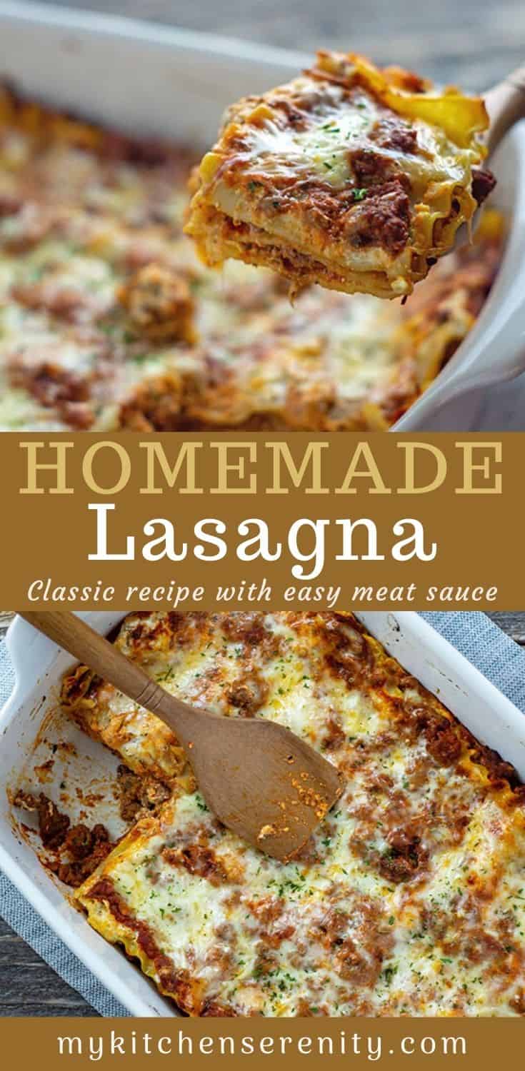 Easy Meat Lasagna Recipe (Freezer Friendly) - My Kitchen Serenity