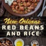 picture of red beans and rice with picture of ingredients