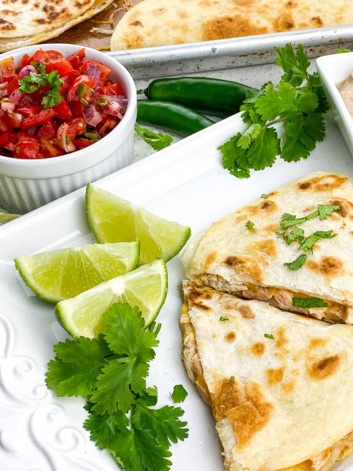 Easy Rotisserie Chicken Quesadillas - My Kitchen Serenity