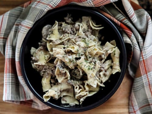 Ground Venison Stroganoff