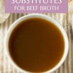 Pinterest pin for beef broth substitutes