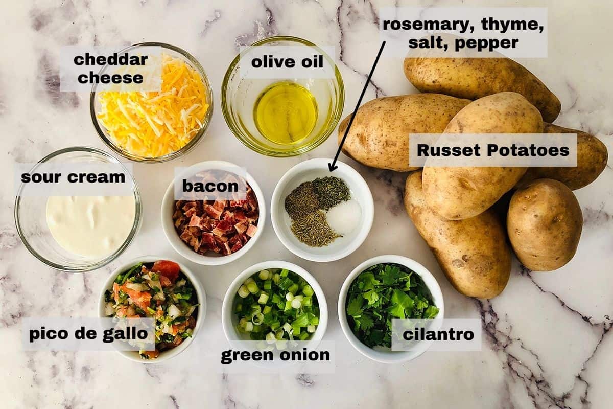 all ingredients measured out in various containers on table top