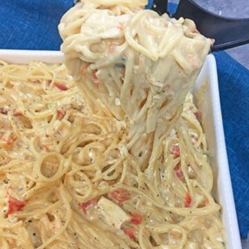 picture of easy chicken spaghetti with rotel