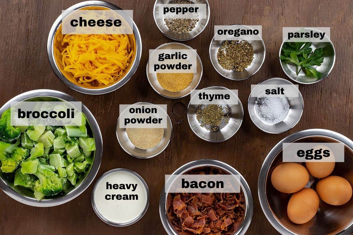 ingredients measured out in individual containers on counter top