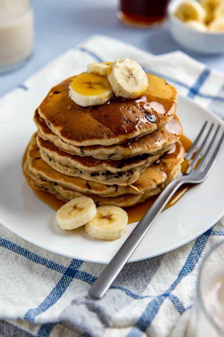 Banana Chocolate Chip Pancakes - My Kitchen Serenity