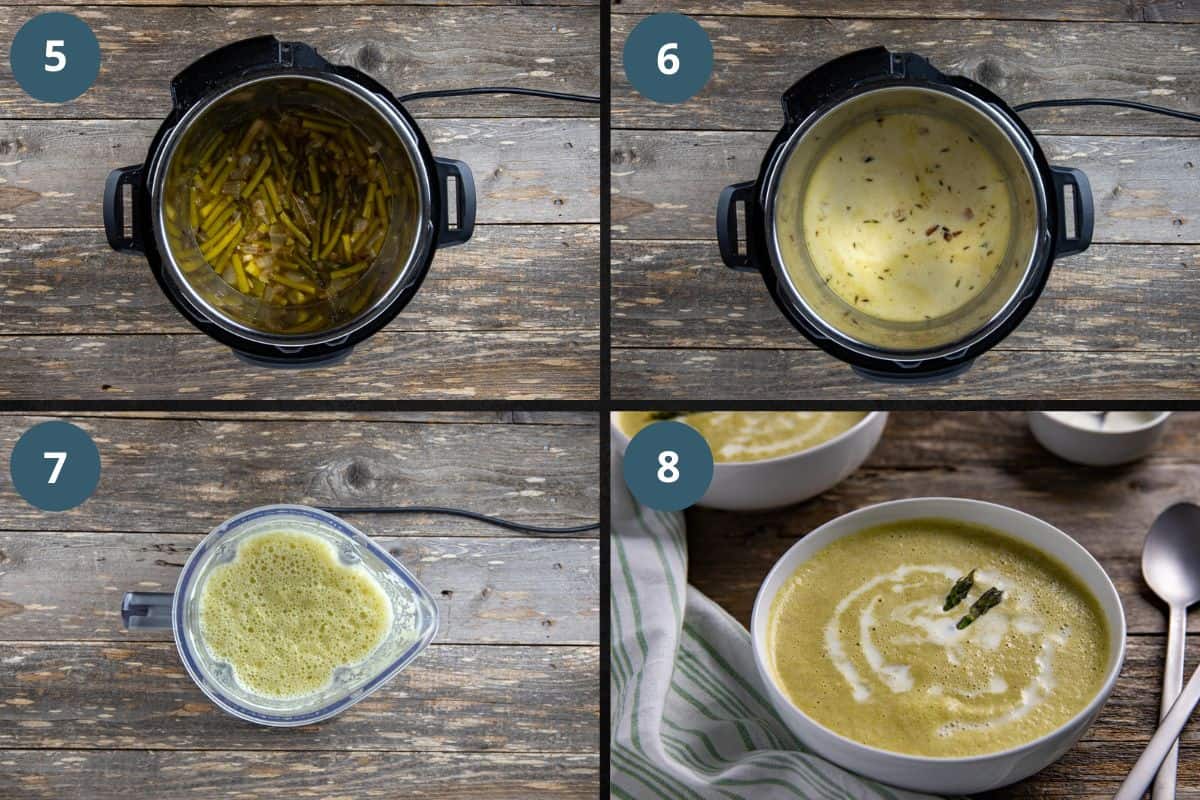 Photo collage of recipe steps 5 through 8.