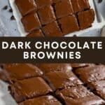 Dark chocolate brownies Pinterest pin.