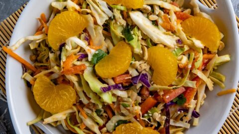 orange and cashew cabbage salad with sesame dressing Crunchy Asian Ramen Noodle Salad