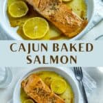 Cajun Baked Salmon Image for Pinning.