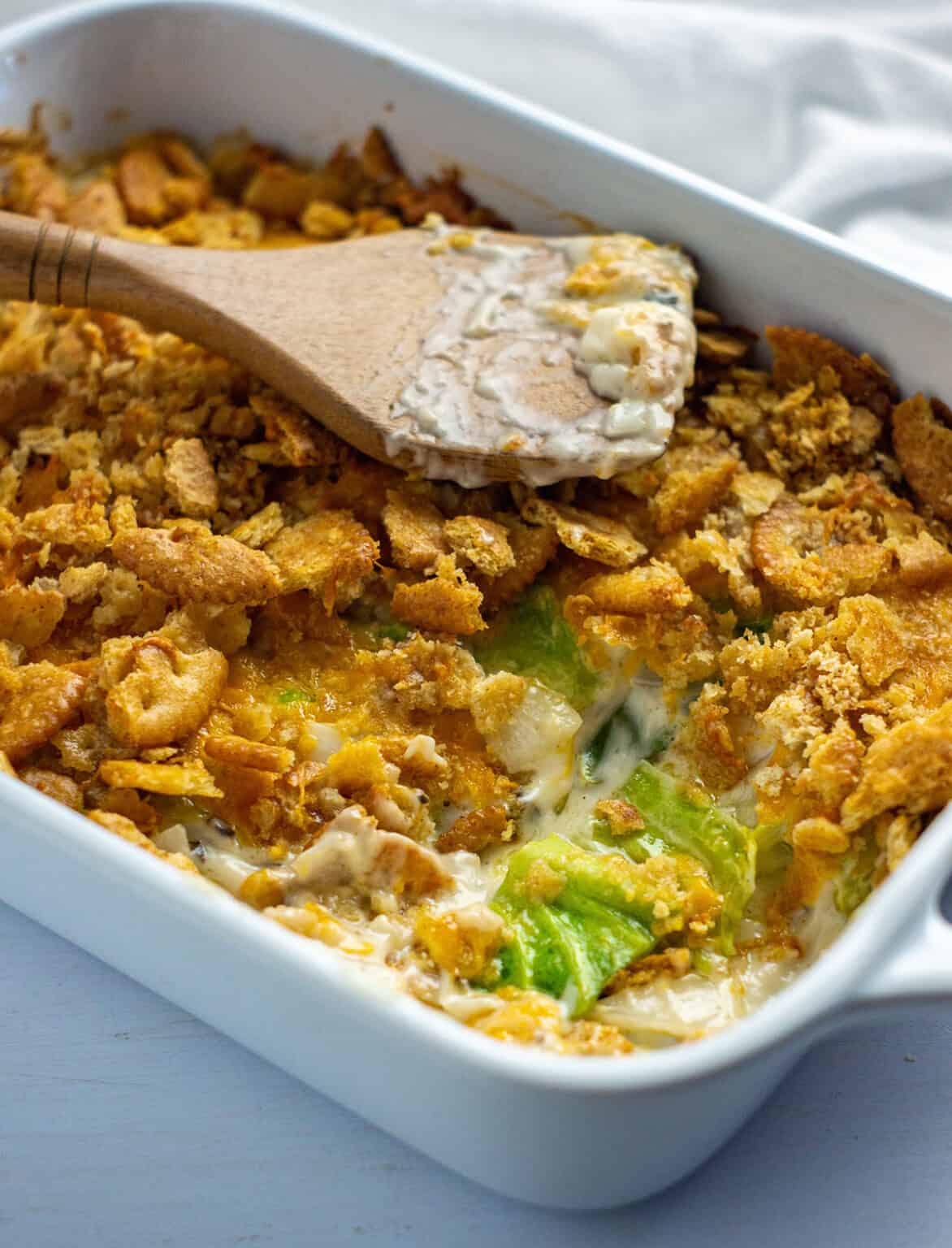 Easy Cabbage Casserole with Cheese and Ritz Cracker Topping