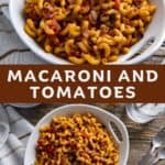 Macaroni and Tomatoes image for Pinterest.