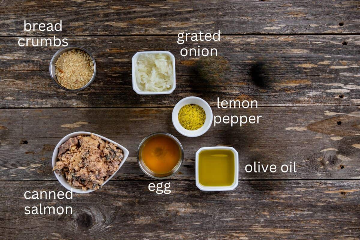 Ingredients measured out in individual containers and labeled.