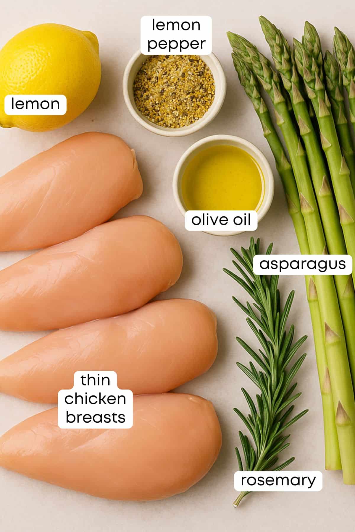 Ingredients measured out in individual containers.