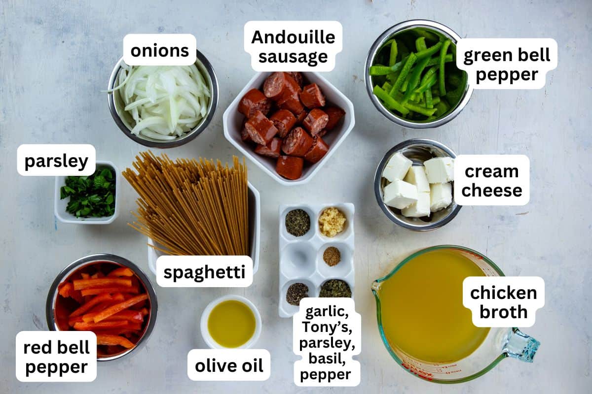 All ingredients measured into individual containers.