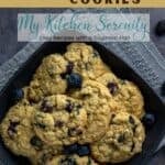 Photo of blueberry oatmeal cookies for saving to Pinterest.
