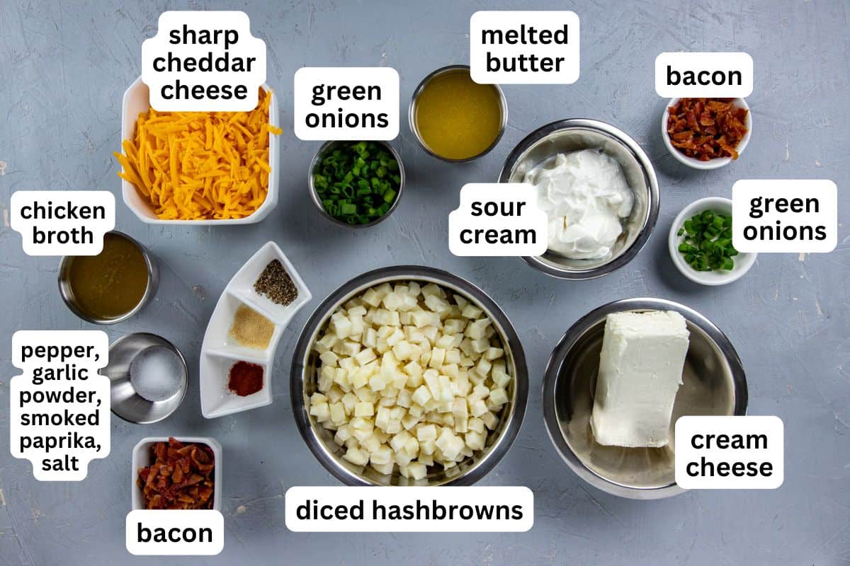 All ingredients measured out in individual containers.