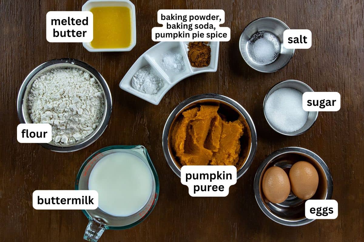 Ingredients measured out in individual containers on countertop.