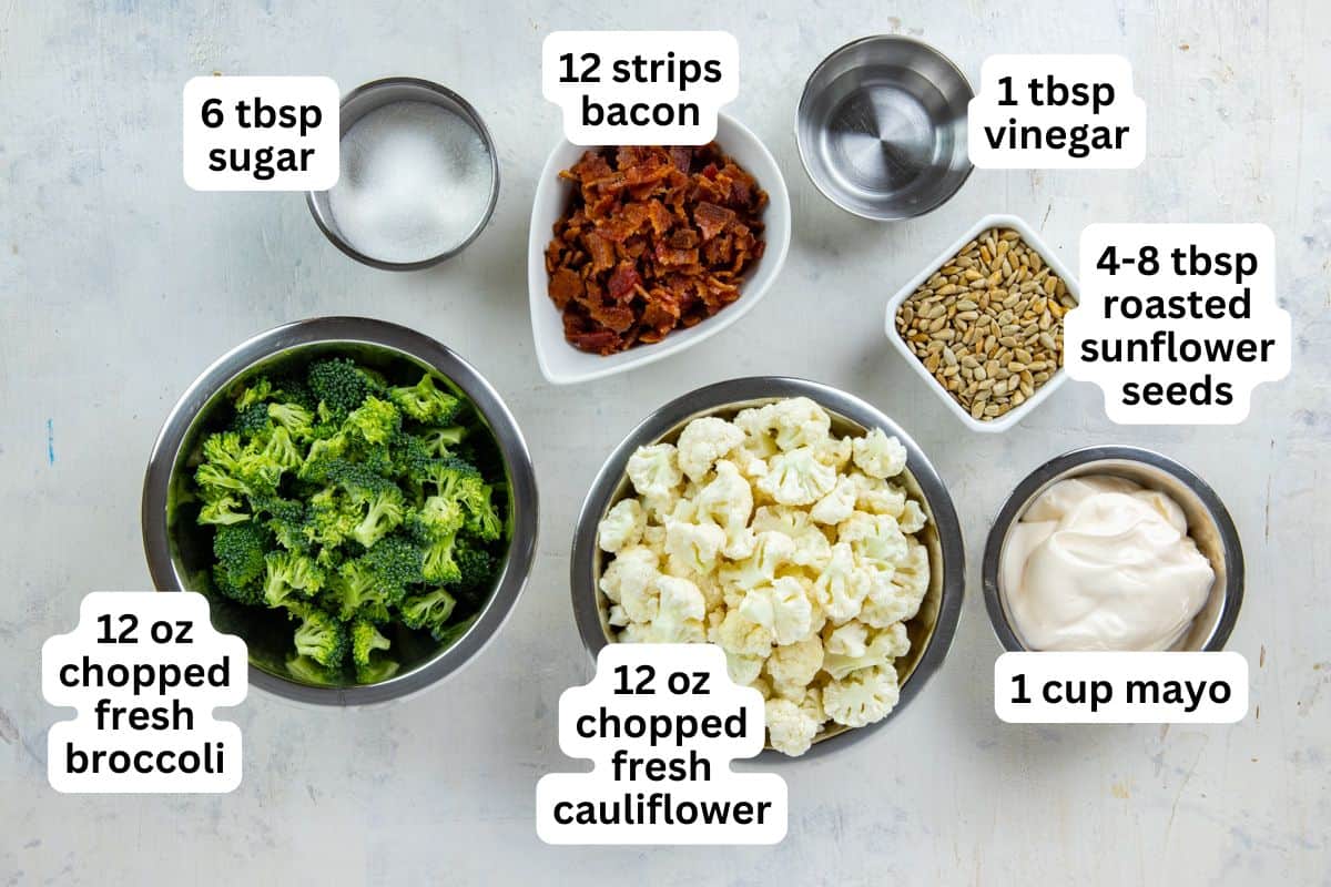All ingredients measured out in individual containers.