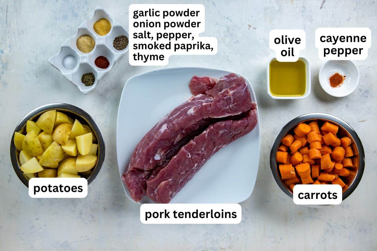 All ingredients measured out in individual containers.
