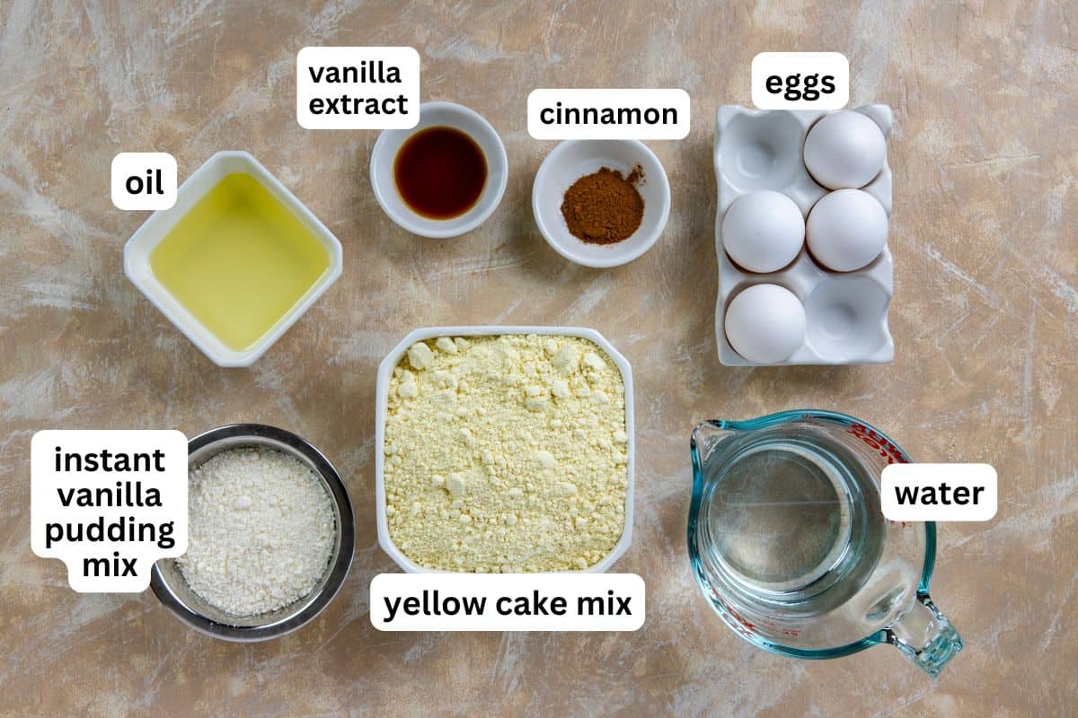 All ingredients measured out in individual containers on the counter.