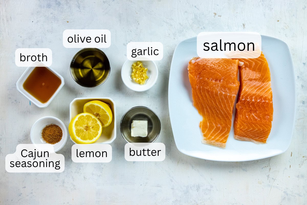 Ingredients measured out in individual containers.