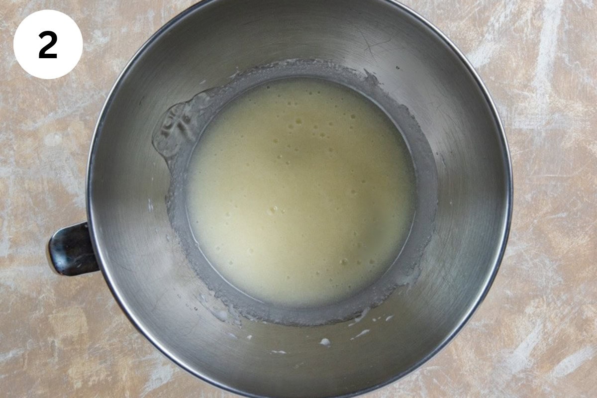 Corn syrup and salt added to the butter-sugar mixture.