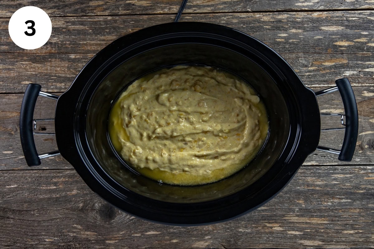 Batter in crock pot.